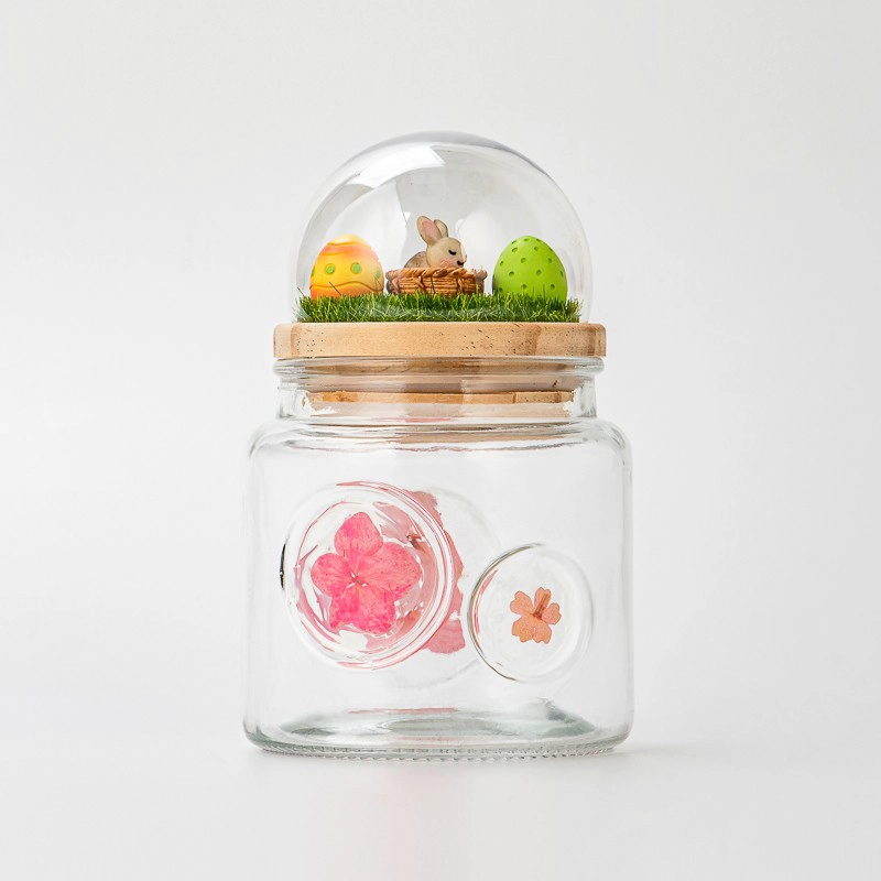 14oz glass candle container with lid