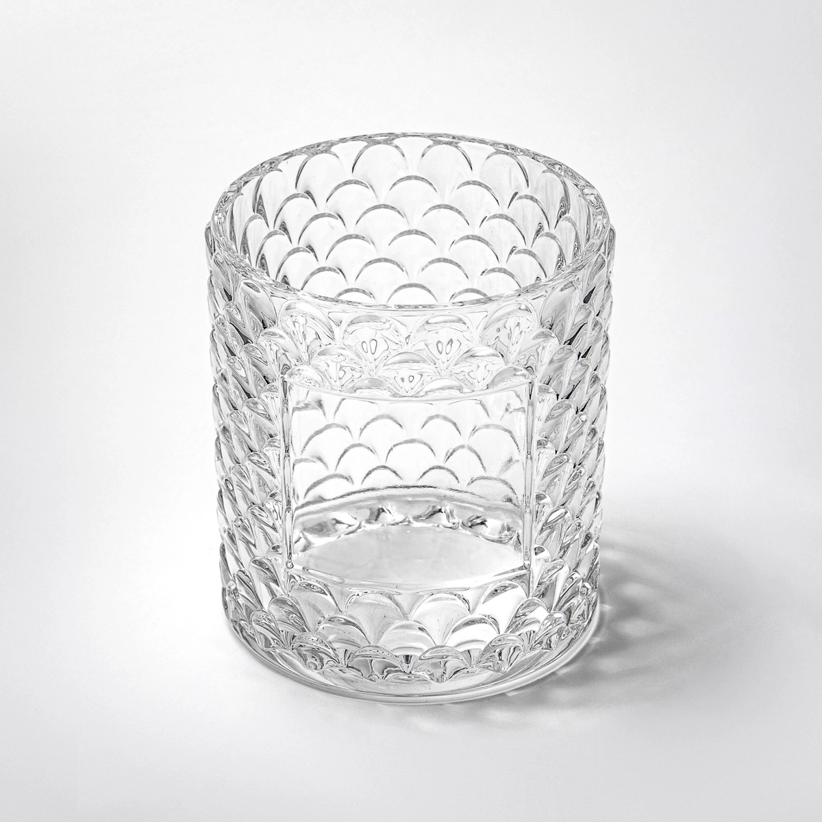 Custom Label Cylinder Embossed Glass Jar Empty Candle Holder for Candle Packaging - COPY - m6im0d