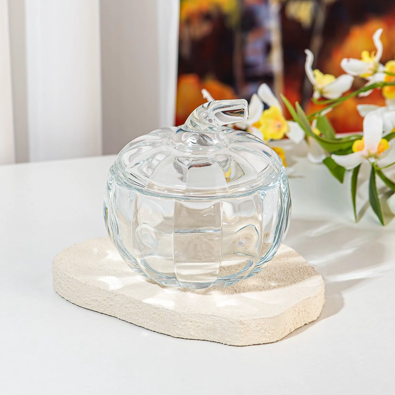 Wholesale 255ml home decor small size pumpkin glass candle jar Wholesale 255ml home decor small size pumpkin glass candle jar