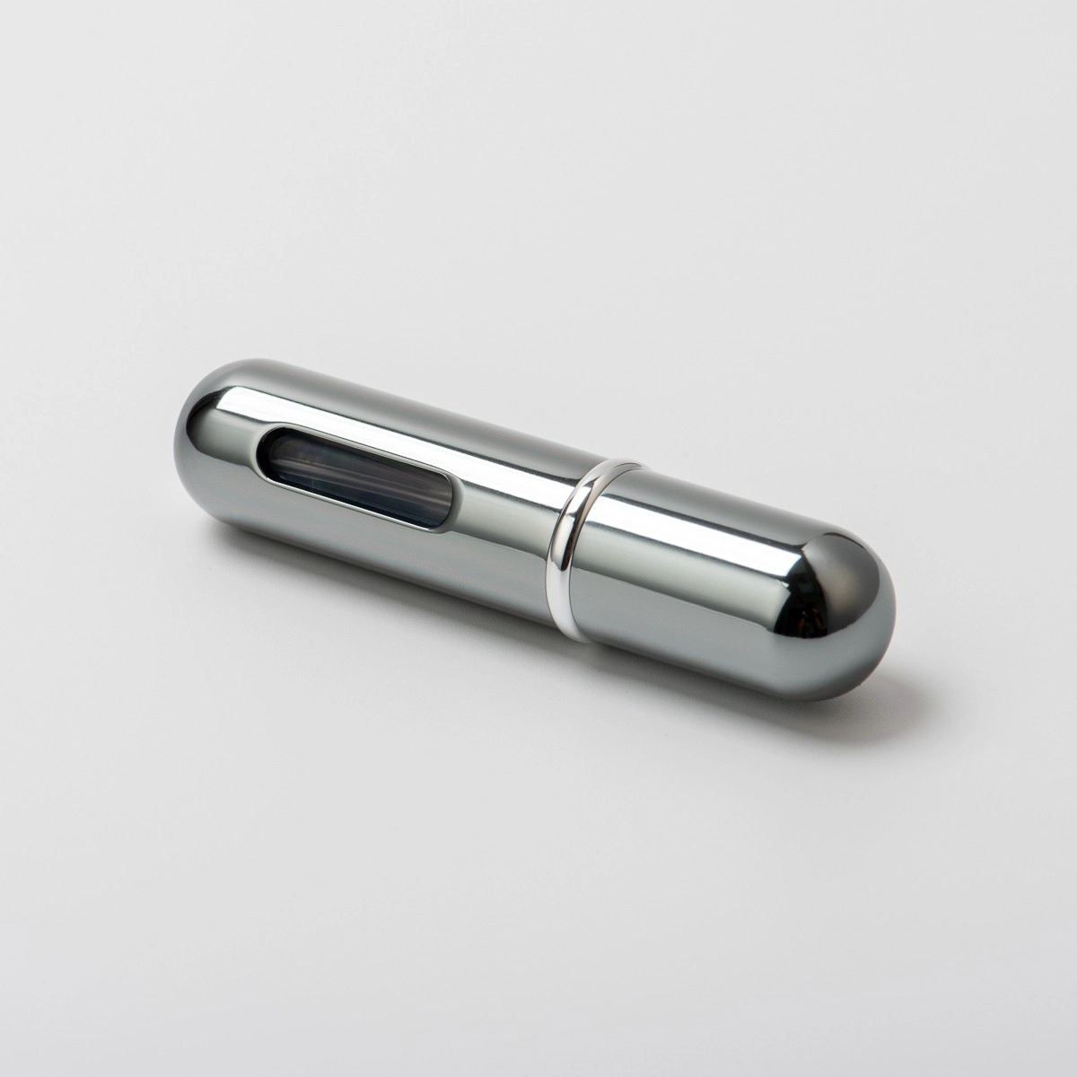 Silver Portable 5ml Mini Travel Aluminum Spray Glass Perfume Bottle
