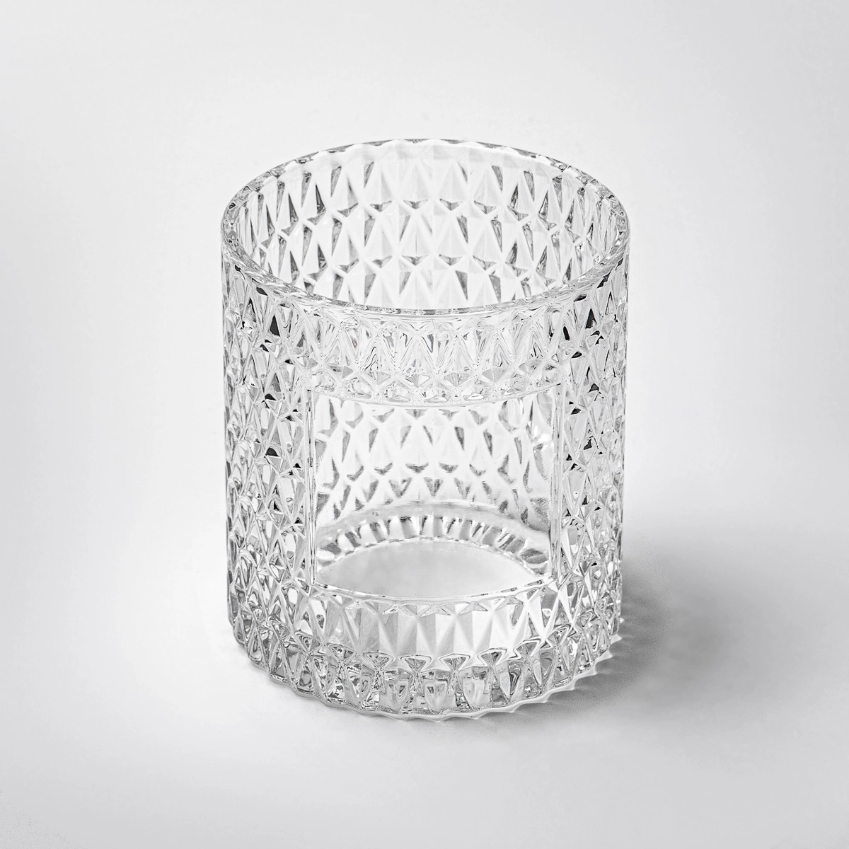 Emboss Surface Cylinder Glass Jar Empty Candle Jar for Candle Packaging Emboss Surface Cylinder Glass Jar Empty Candle Jar for Candle Packaging