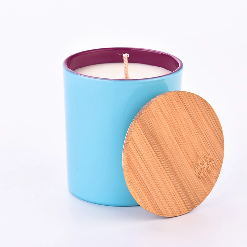 Mainit na Pagbebenta 8oz Blue Color Glass Candle Jar