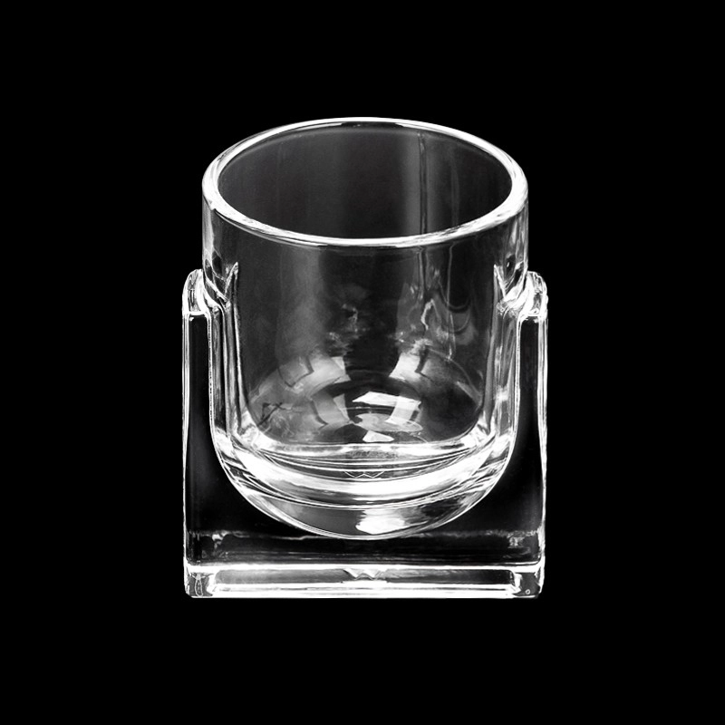 glass candle jar with base holder glass candle jar with base holder