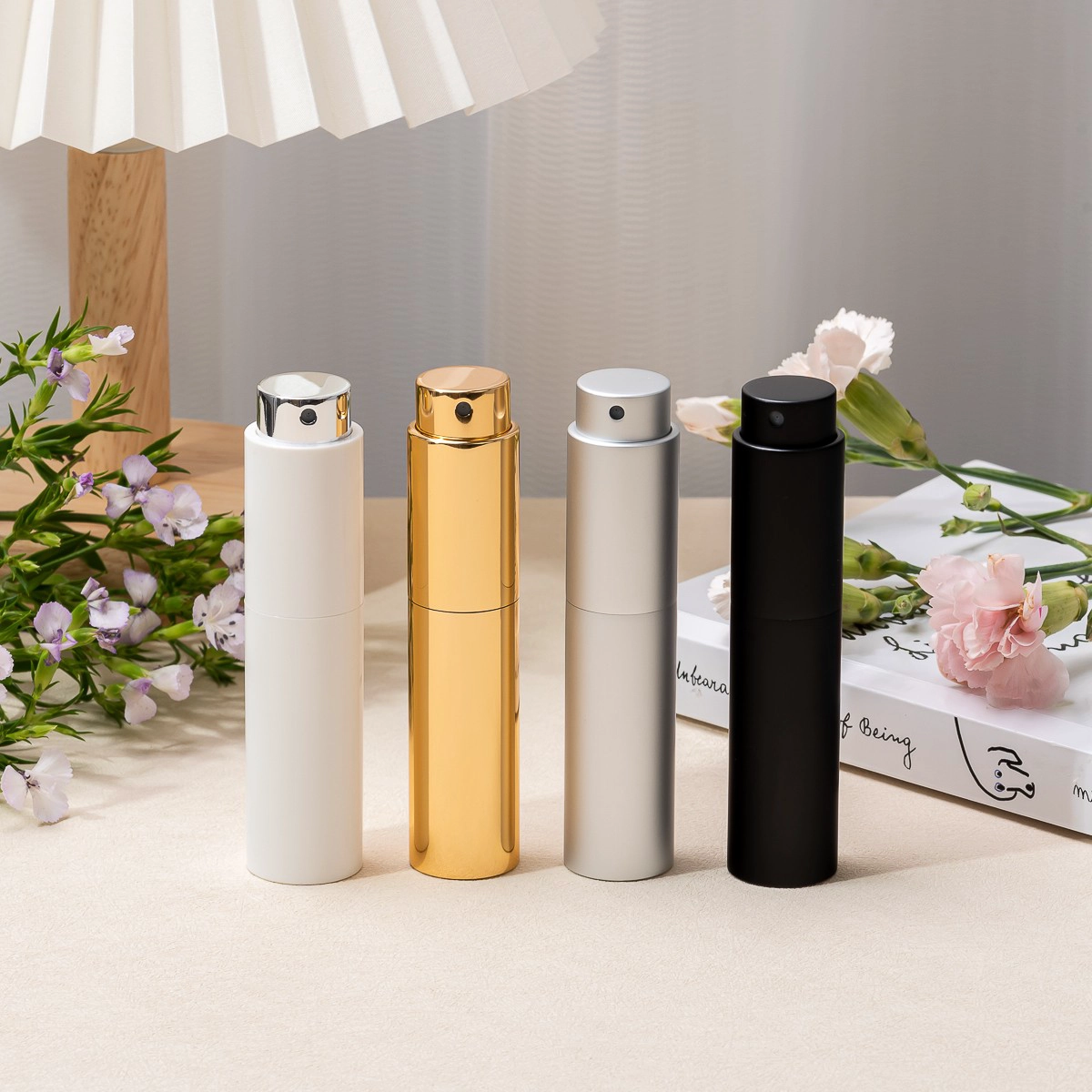 Travel Perfume Mini Bottle 5ml Luxury Aluminum Bottom Refillable Perfume Atomizer