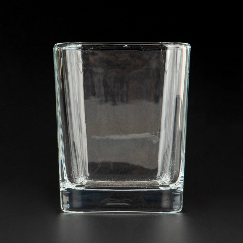 Supplier 8oz square glass candle jars 