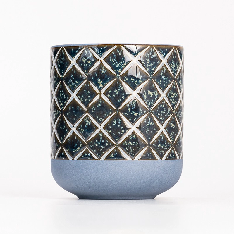Wholesale 480ml Fashionable Style Round Bottom Empty Ceramic Candle Jar for Wax Pouring 