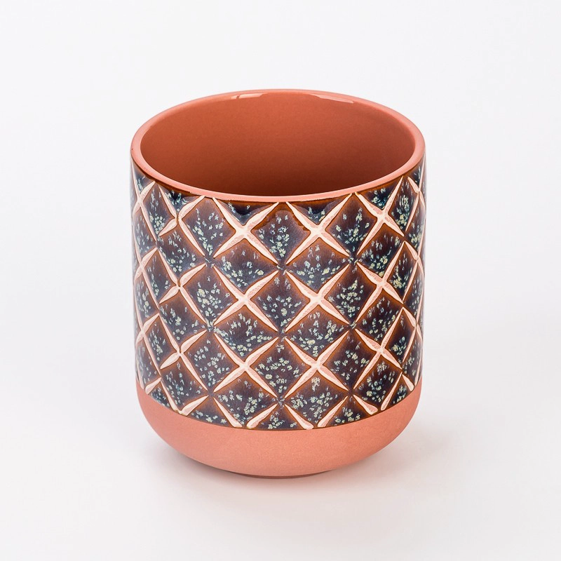 Wholesale 480ml Home Decor Custom Printing Ceramic Candle Holder Wholesale 480ml Home Decor Custom Printing Ceramic Candle Holder