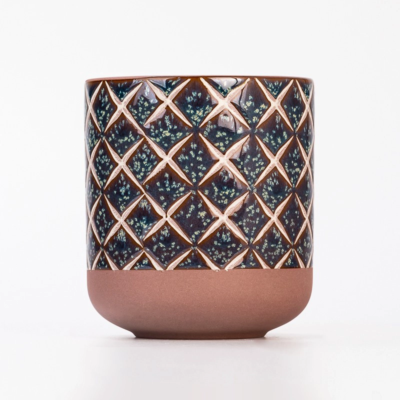 Wholesale 480ml Customized Unique Luxury Empty Ceramic Candle Jar