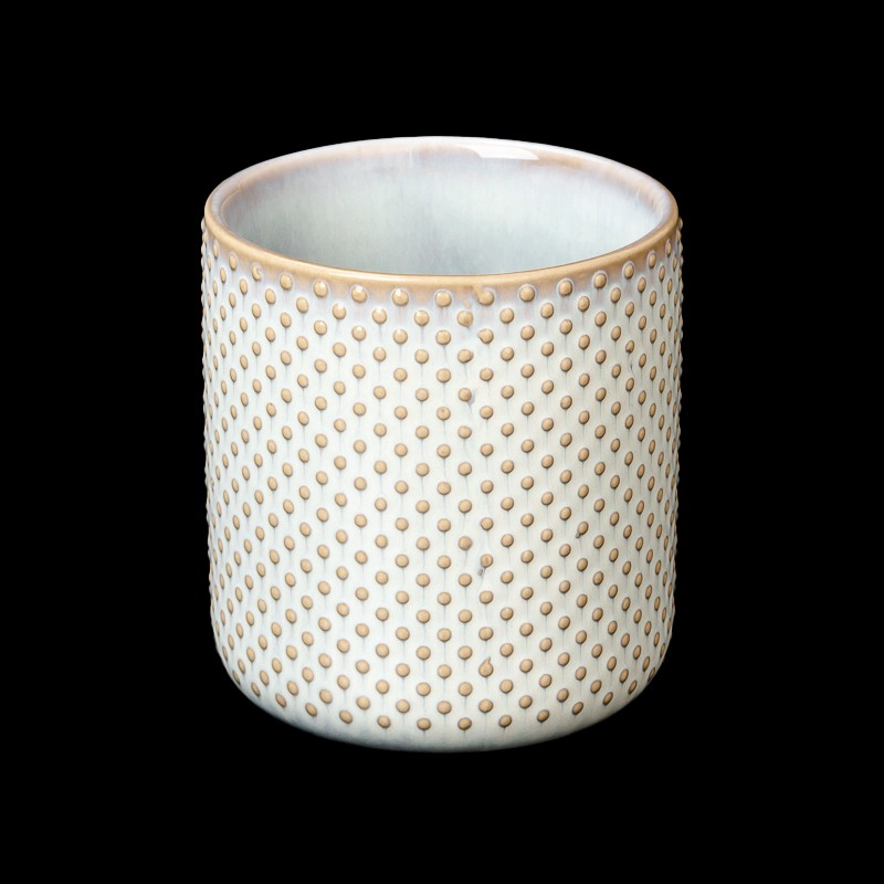 Wholesale Spotty Porcelain Soy Wax Candle Vessels Jars Ceramic Candle Jar