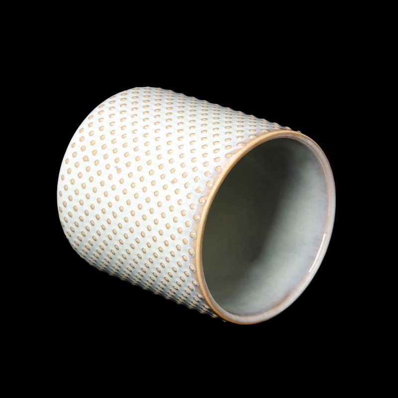 Wholesale Spotty Porcelain Soy Wax Candle Vessels Jars Ceramic Candle Jar
