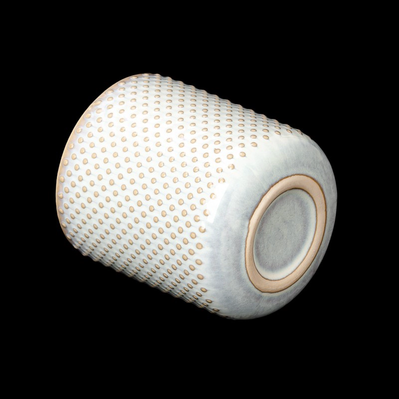 Wholesale Spotty Porcelain Soy Wax Candle Vessels Jars Ceramic Candle Jar