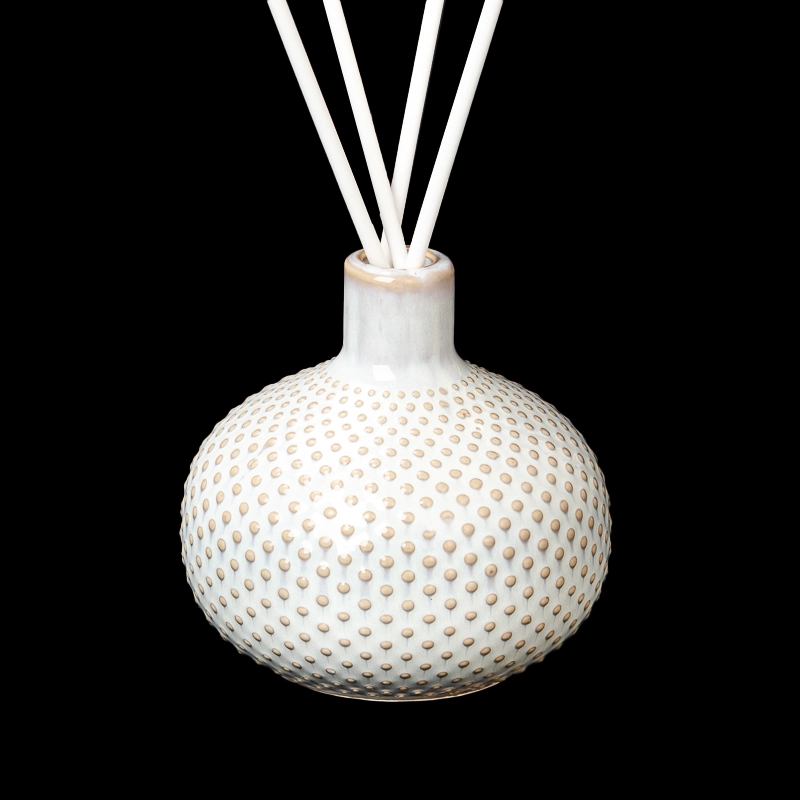 Wholesale White Spot Ceramic Bottle Aroma Reed Diffuser 