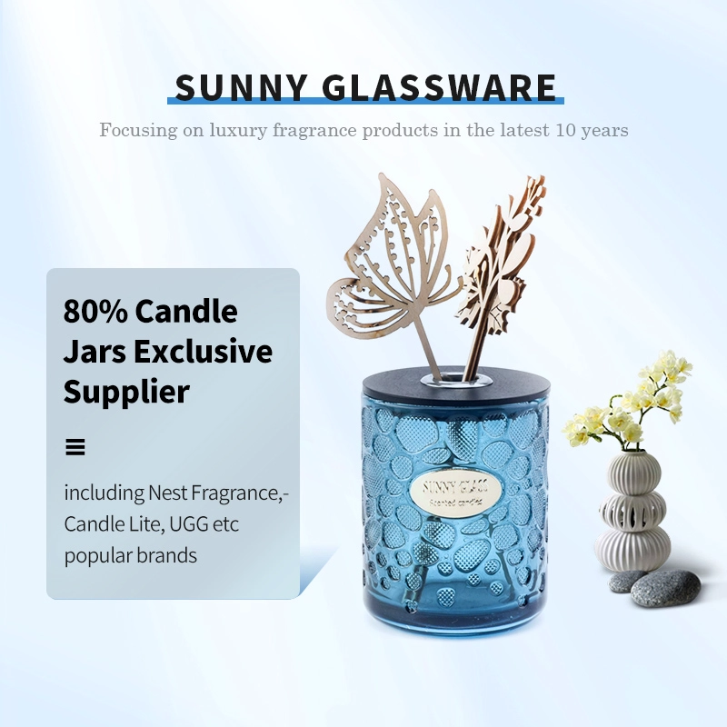 Luxury Finish Cylinder Glass Candle Vessel with Customizable Logo Design for Scented Candles & Elegant Home Decoration