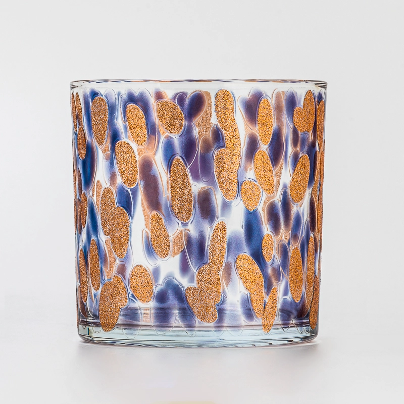  two wick leopard print glass candle jars