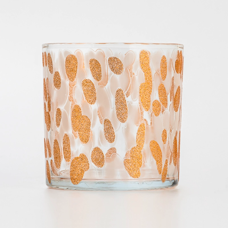 Wholesale 568ml Color Material Effect Stright Line Glass Candle Holder