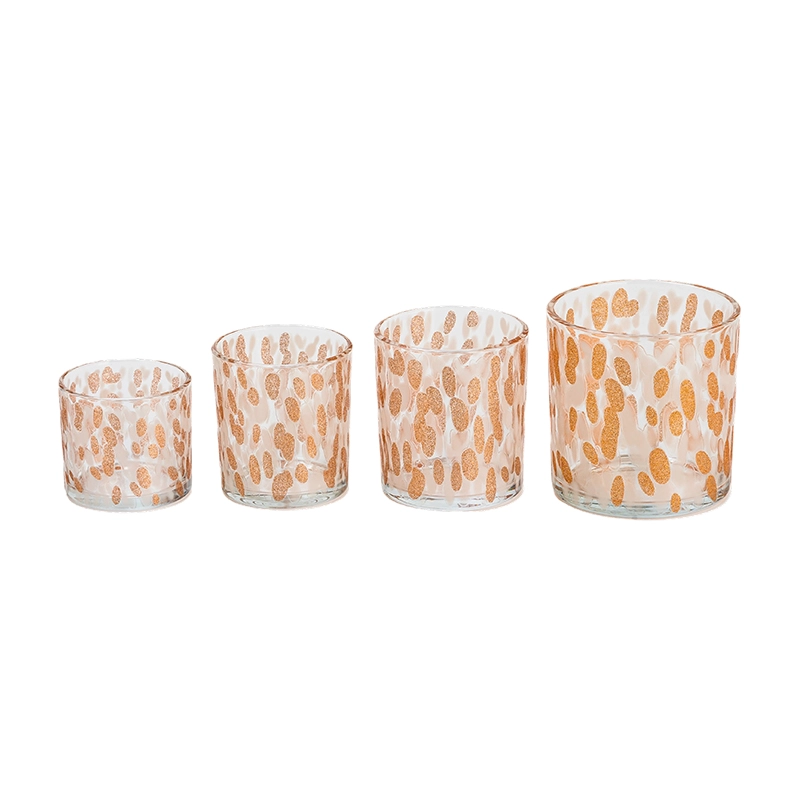 Wholesale 568ml Color Material Effect Stright Line Glass Candle Holder