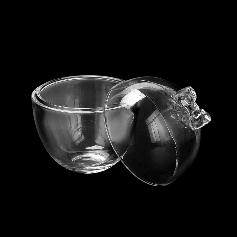 Wholesale 8oz 10oz Smoothly Christimas Egg Shape Glass Candle Container & Bowknot Handle Wholesale 8oz 10oz Smoothly Christimas Egg Shape Glass Candle Container & Bowknot Handle