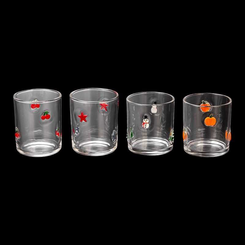 cherry decoration glass candle jar cherry decoration glass candle jar