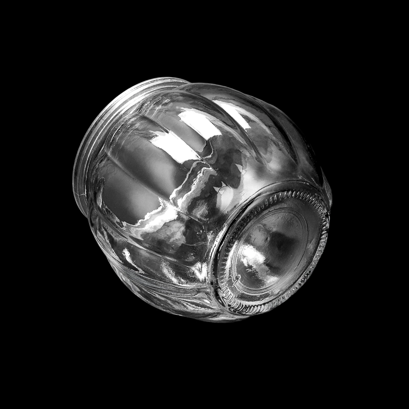  empty pumpkin glass candle jar with glass lid
