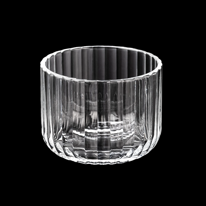 Luxury Custom Color 500ml Glass Candle Jars Wholesale Ribber Glass Candle Jar For Home Decoration