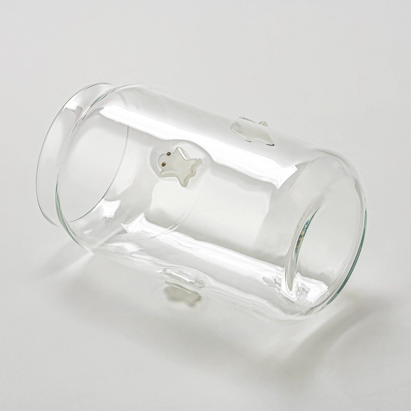 14oz glass candle jar with embossed ghost decoration