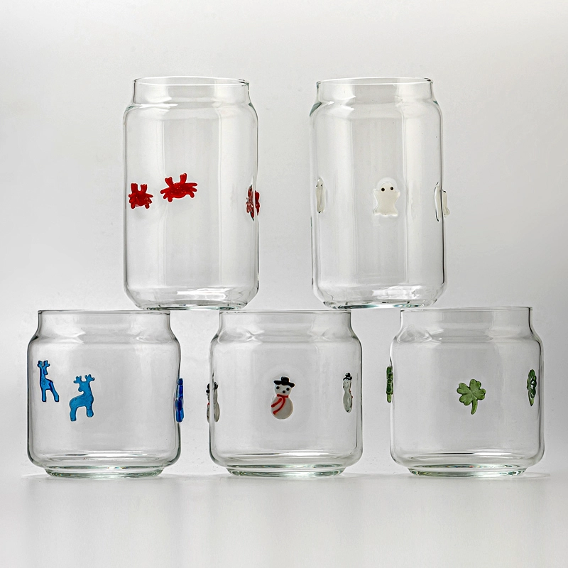 14oz glass candle jar with embossed ghost decoration