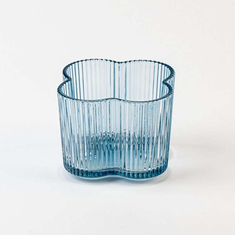Flower Shape Glass Candle Jar