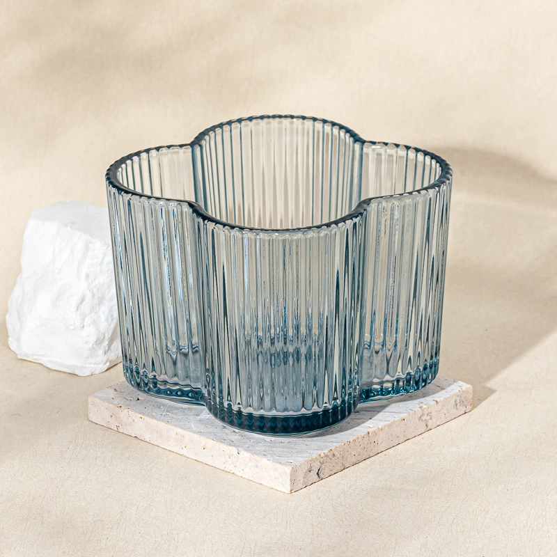 Flower Shape Glass Candle Jar