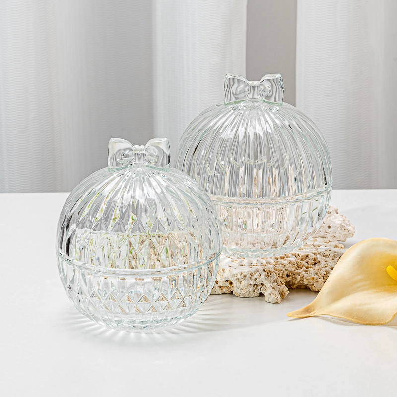 8oz Round Ball shape glass candle jars with lids for Christmas Oranments - COPY - 9g7346