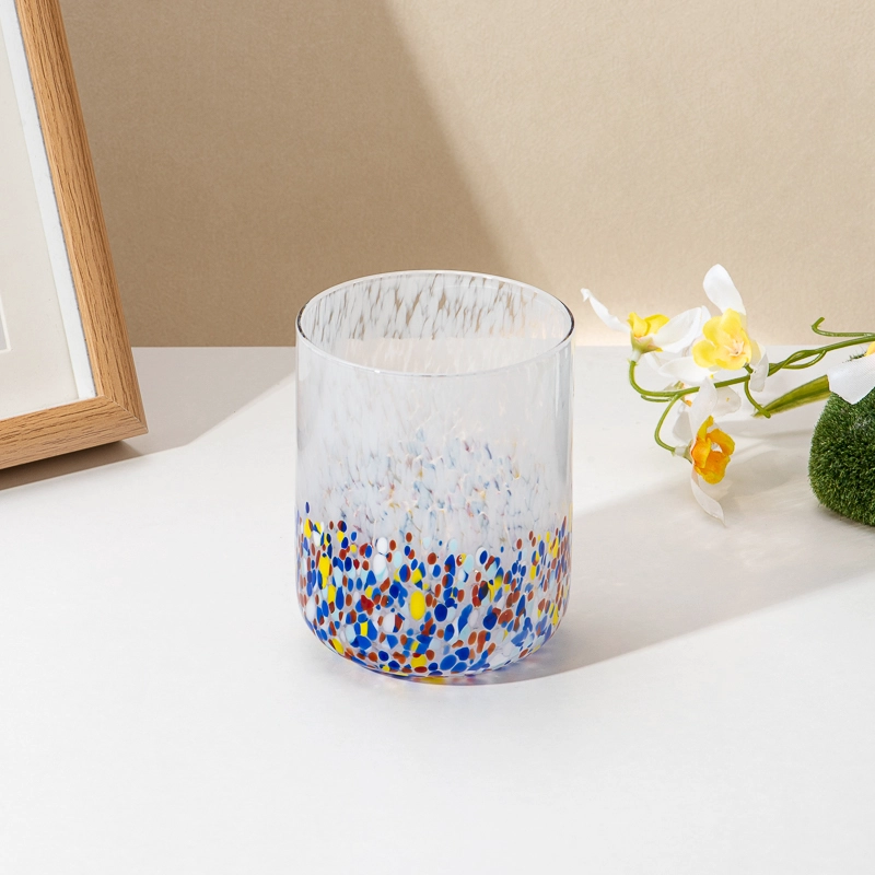 Home Decoration Colorful Glass Candle Jar 11oz 400ml Manual Glass Candle Holders Home Decoration Colorful Glass Candle Jar 11oz 400ml Manual Glass Candle Holders