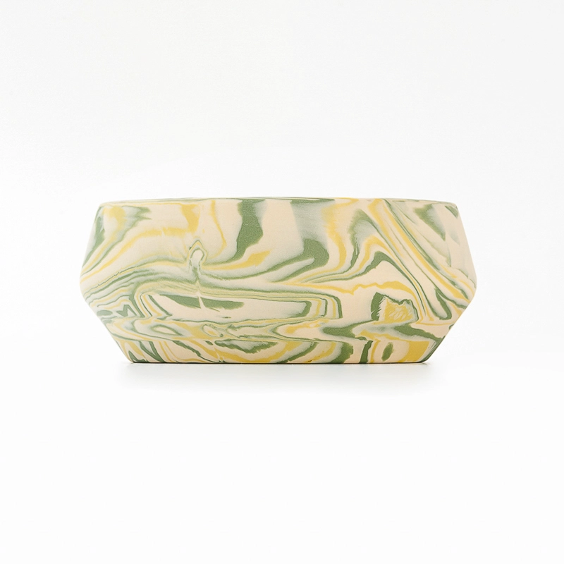 Wholesale 1000ml Custom Colorful Special Shape With Wide Mouth Stone Ceramic Candle Jar 