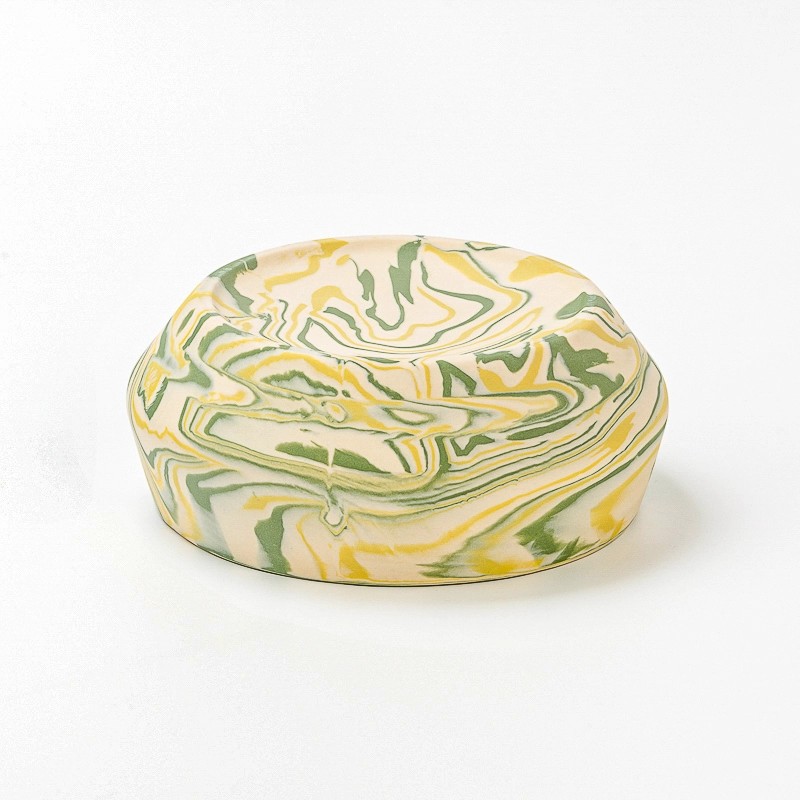 Wholesale 1000ml Custom Colorful Special Shape With Wide Mouth Stone Ceramic Candle Jar 