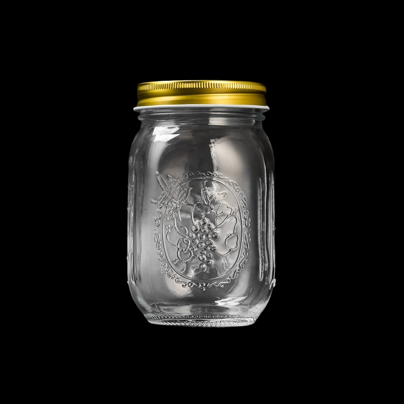 Wholesale Multi Size Embossed Glass Mason Jar With Lids For Storage For Candle Making Custom Logo Supported Wholesale Multi Size Embossed Glass Mason Jar With Lids For Storage For Candle Making Custom Logo Supported