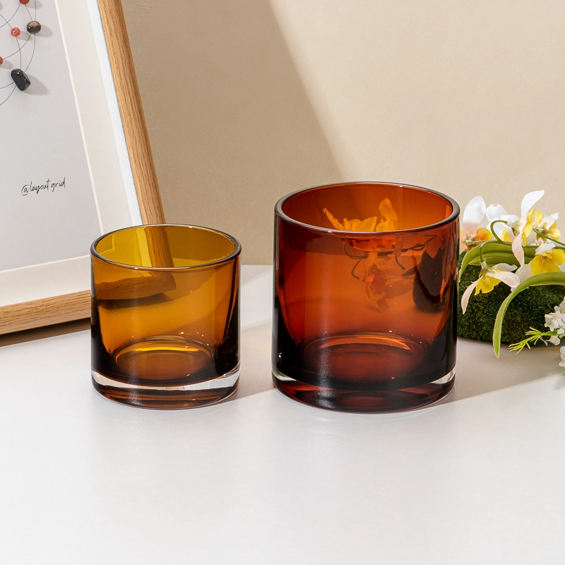 Karamellbrauner Glas-Kerzenhalter, Heimdekoration im Großhandel Karamellbrauner Glas-Kerzenhalter, Heimdekoration im Großhandel