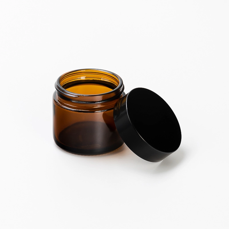 Maliit na Amber Glass Jar na may Screw Lid para sa mga Kandila at Cosmetic Storage