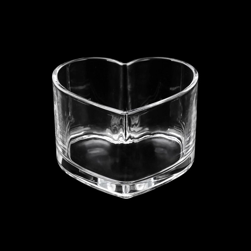 Heart Shaped Glass Candle Holders for 15oz candle filling
