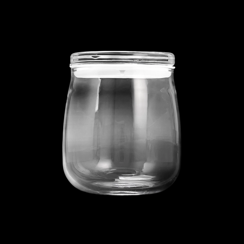  Leverancier nieuw ontwerp 400 ml 600 ml Mason Jar glazen container met deksel en siliconen voor kaars, voedsel