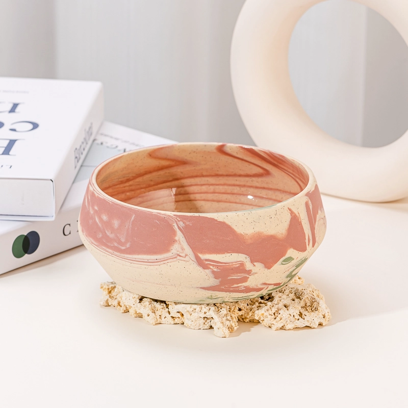 Luxury Marble Stone Finish Ceramic Candle Jars for 6oz candle filling - COPY - 6dlejf