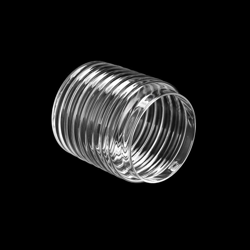 Ribbed Glass Candle Holder Clear Aromatherapy Candle Jar - COPY - 7dn5j5
