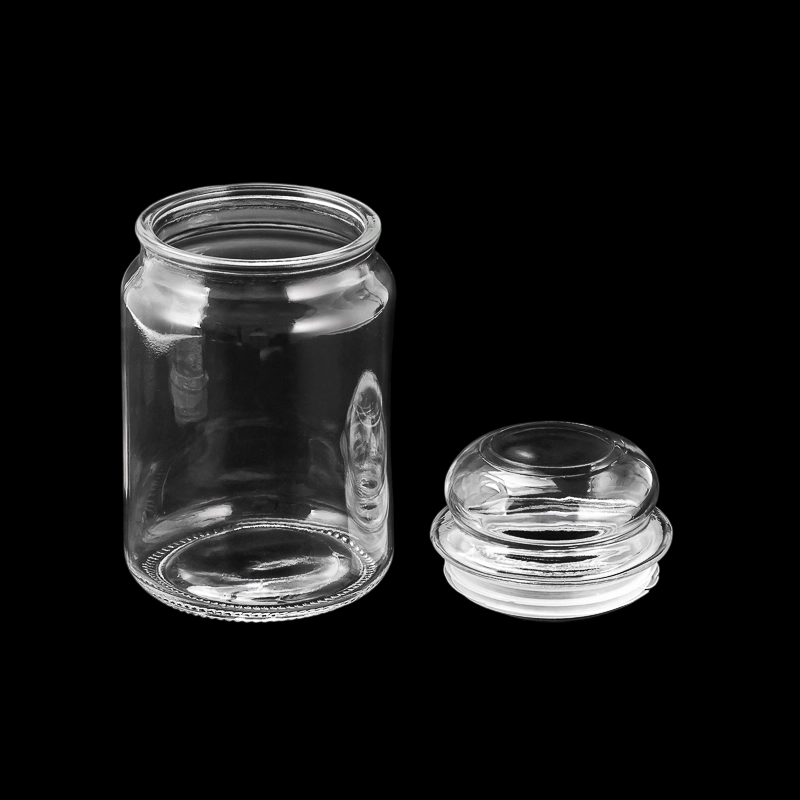 Китай Доставчик 110 ml 270 ml 490 ml 680 ml Стъклен контейнер за съхранение със стъклени капаци и силикон Производител