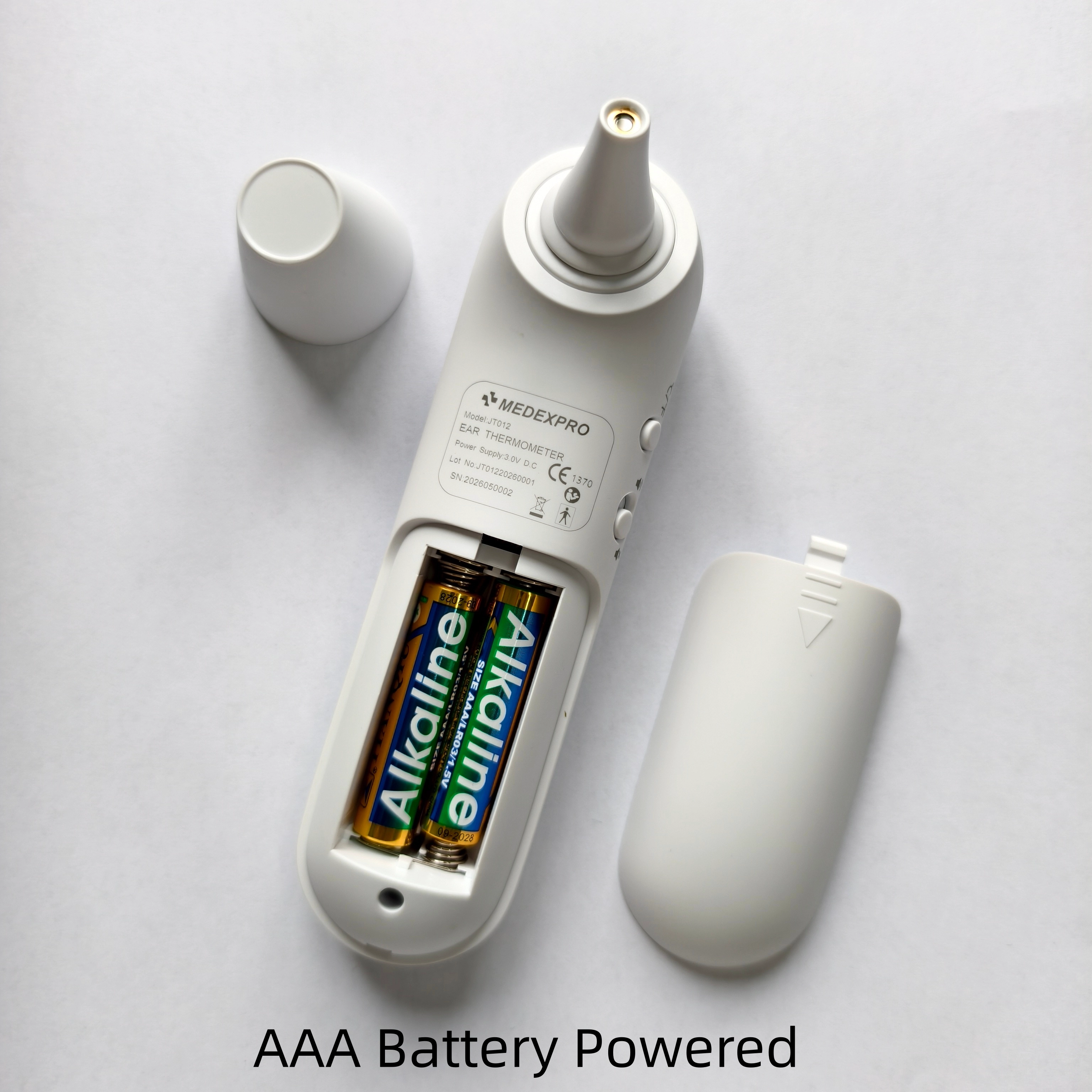 Termometro auricolare digitale senza contatto Sensore a infrarossi Misura rapida Display a LED per il controllo della temperatura sanitaria quotidiana a casa