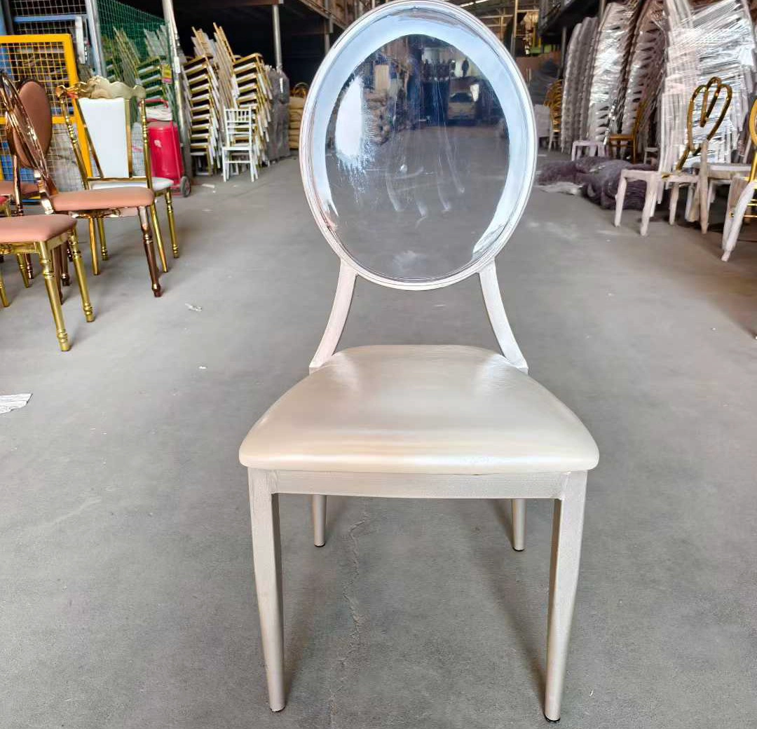 Hotel Chair Modern Luxury Round Back Wedding Chair Metal Frame Leather Party Chairs for Event