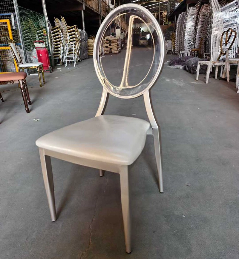 Hotel Chair Modern Luxury Round Back Wedding Chair Metal Frame Leather Party Chairs for Event
