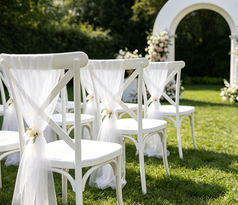 Party Chair Stackable Resin Cross Back Chair Indoor Outdoor Wedding Hotel Event Rental Chair