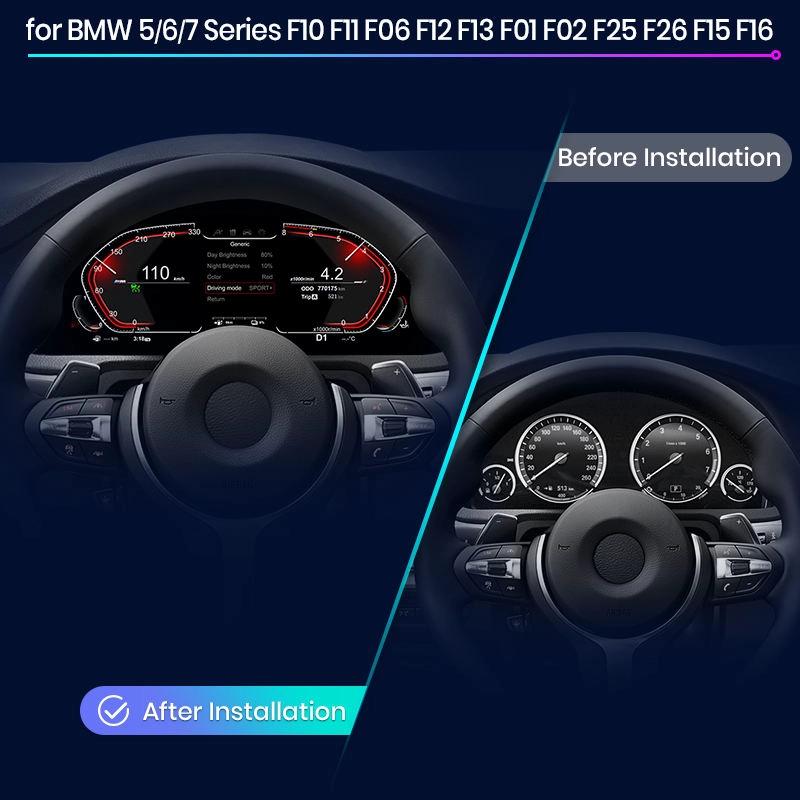 Tableau de bord numérique 12.3 ''pour BMW F07 F10 F11 F06 F12 F13 F01 F02 F03 tableau de bord LCD Cluster compteur de vitesse CockPit virtuel