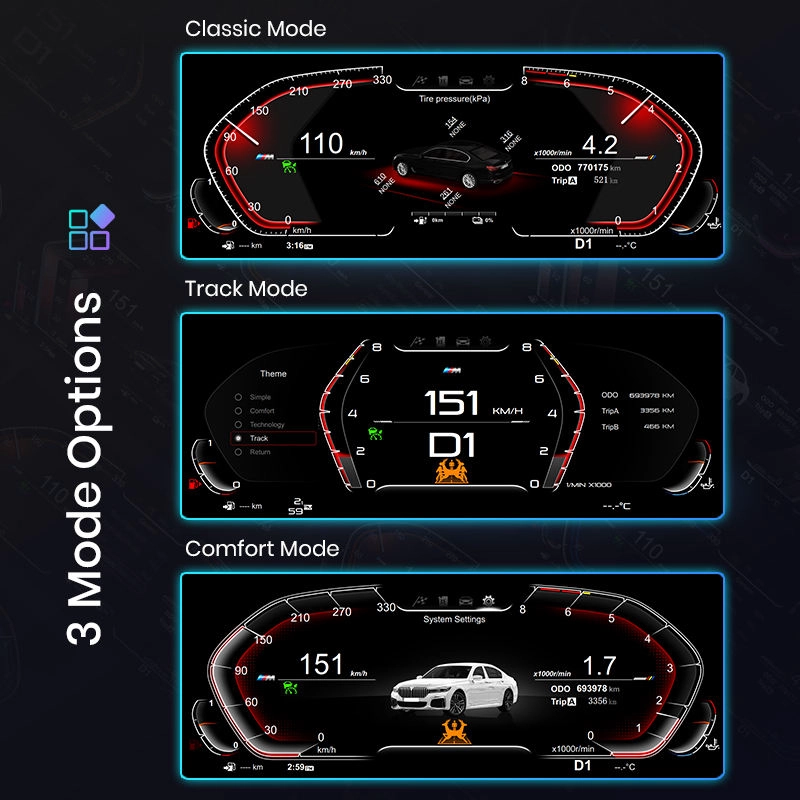 Tableau de bord numérique 12.3 ''pour BMW F07 F10 F11 F06 F12 F13 F01 F02 F03 tableau de bord LCD Cluster compteur de vitesse CockPit virtuel