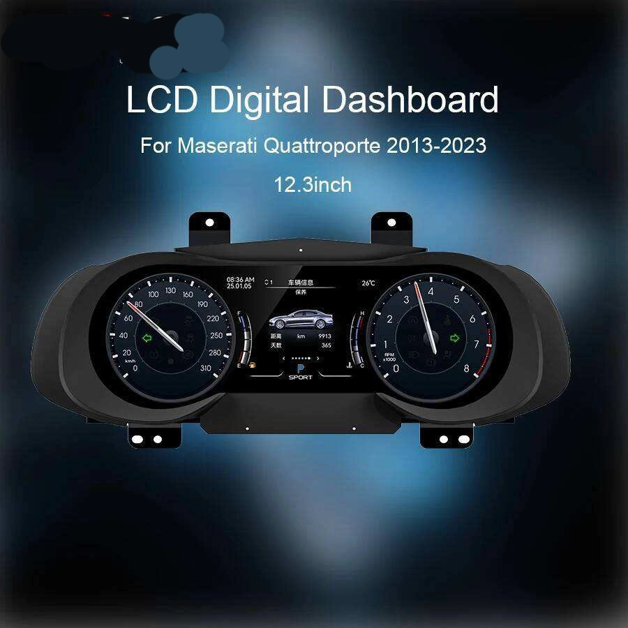 Tableau de bord numérique de voiture 12.3 pouces, pour Maserati Quattroporte 2013 – 2023, panneau de groupe d'instruments LCD, Cockpit, compteur de vitesse à interface utilisateur Multiple