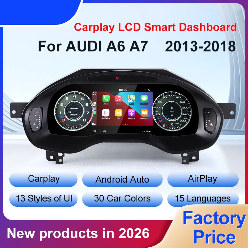 Cluster numérique LCD 12.3 pouces pour AUDI A6 A7 2013 – 2018, panneau de tableau de bord, compteur de vitesse, sans fil, Carplay AirPlay, miroir