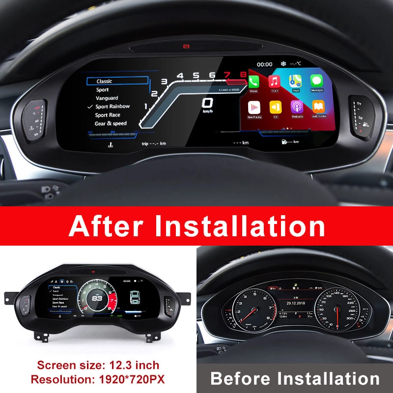 Cluster numérique LCD 12.3 pouces pour AUDI A6 A7 2013 – 2018, panneau de tableau de bord, compteur de vitesse, sans fil, Carplay AirPlay, miroir