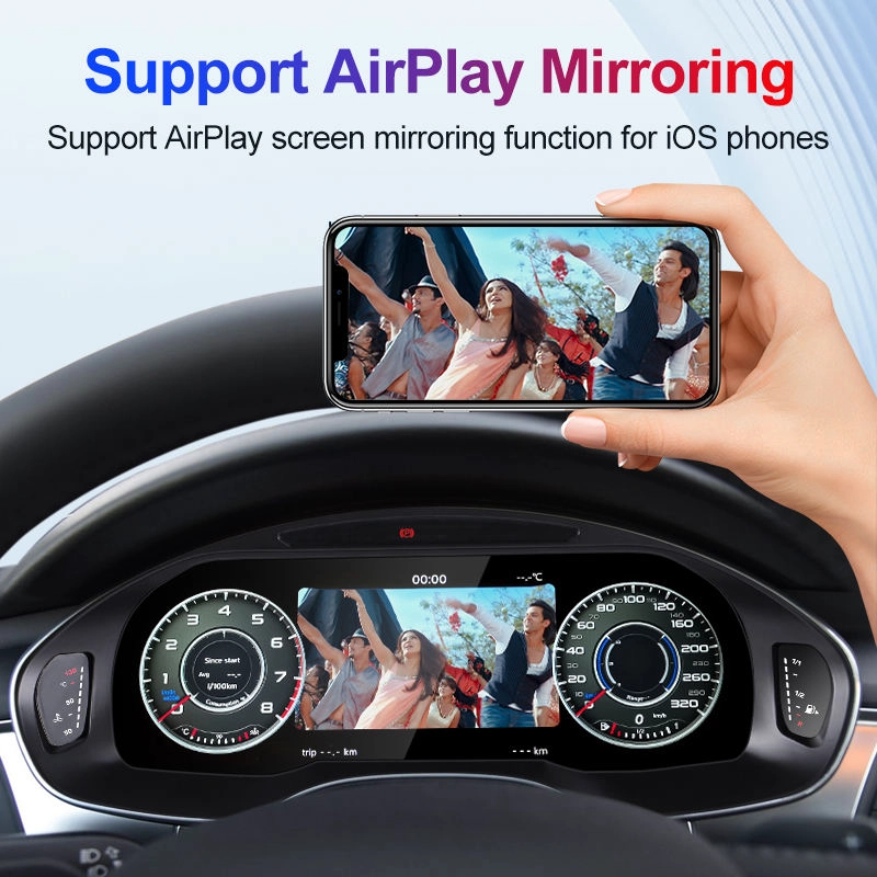 Cluster numérique LCD 12.3 pouces pour AUDI A6 A7 2013 – 2018, panneau de tableau de bord, compteur de vitesse, sans fil, Carplay AirPlay, miroir